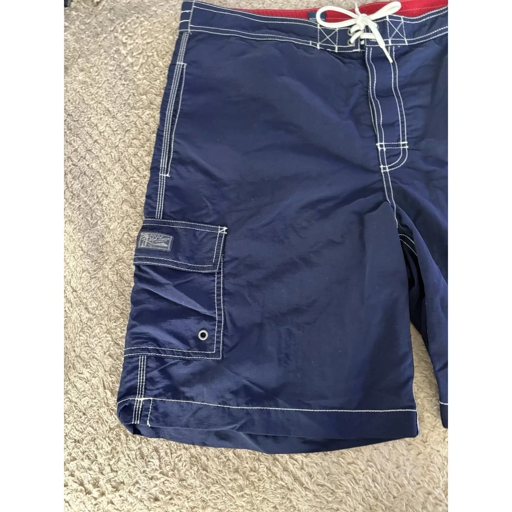 Polo Ralph Lauren Swim Shorts Mens Medium Nylon Drawstring Pocket Surf Beach